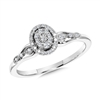 10k white gold oval shaped cluster diamond promise ring