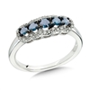 5 blue diamond white gold ring