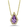colore oro 14k yellow gold diamond & amethyst necklace