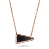 14k rose gold triangular onyx & diamond necklace
