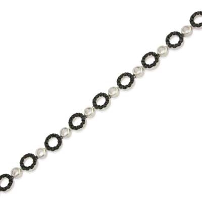 Sterling silver bracelet with black cz circles