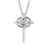 14k white gold christian marriage symbol cross necklace