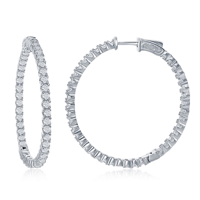 sterling silver inside out cubic zirconia hoop earrings