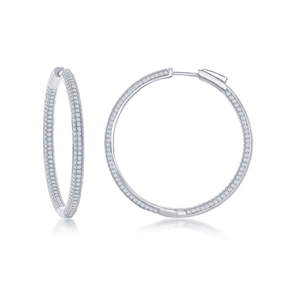 sterling silver & cubic zirconia inside out cz hoops