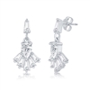 sterling silver & baguette cz dangle earrings