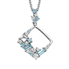 sterling silver, blue topaz, white topaz mosaic necklace
