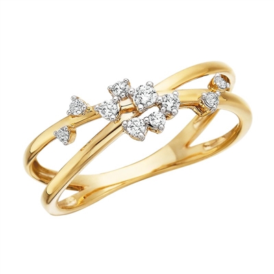 10k yellow gold diamond confetti ring