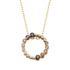 14k yellow gold desert ombre colored diamond circle necklace