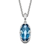 sterling silver oval blue topaz necklace