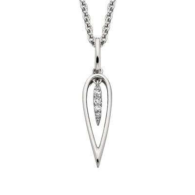 sterling silver & diamond inverted teardrop necklace