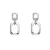 sterling silver & diamond octagon drop earrings