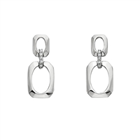 sterling silver & diamond octagon drop earrings