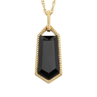 gold vermeil fancy cut onyx necklace
