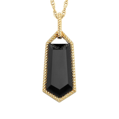gold vermeil fancy cut onyx necklace