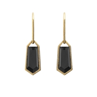 gold vermeil fancy cut onyx drop earrings