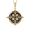 gold vermeil onyx filagree necklace