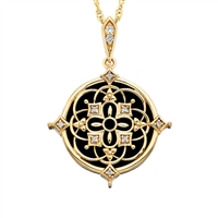 gold vermeil onyx filagree necklace