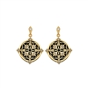 gold vermeil onyx filagree earrings