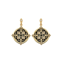 gold vermeil onyx filagree earrings