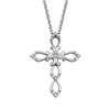 sterling silver & diamond cross necklace