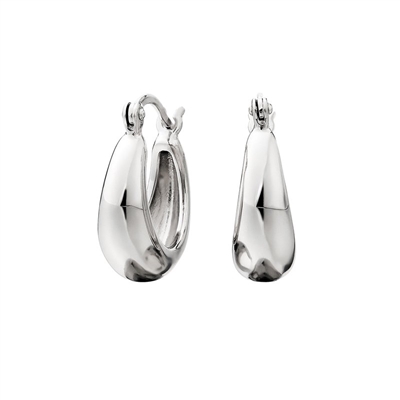 sterling silver tapered hoop earrings