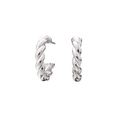 sterling silver rope hoop earrings