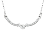 10k white gold diamond curve necklace