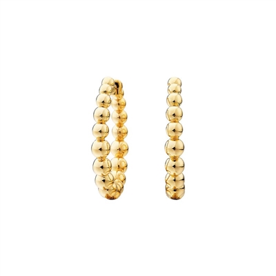 gold vermeil beaded hoop earrings