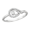 14k white gold love's path diamond fashion ring