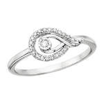 14k white gold love's path diamond fashion ring