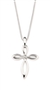 sterling silver & diamond cross necklace