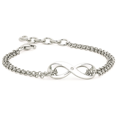 diva diamonds sterling silver & diamond infinity bracelet