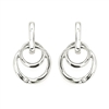 sterling silver & diamond linked circle earrings