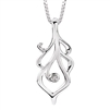 Diva Diamonds Feather Necklace Sterling Silver & Diamond