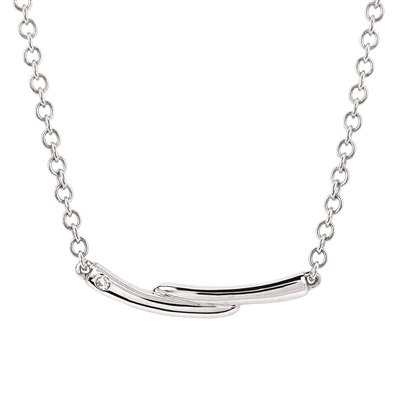 Diva Diamonds sterling silver & diamond bar necklace