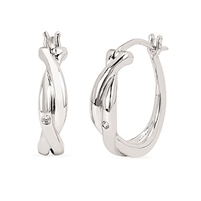 Diva Diamonds sterling silver & diamond twist hoop earrings