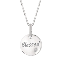 sterling silver & diamond blessed necklace