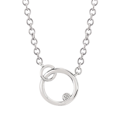 diva diamonds sterling silver & diamond double circle necklace