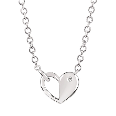 diva diamonds sterling silver & diamond heart necklace