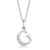 sterling silver diamond initial letter G necklace