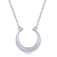 sterling silver diamond horseshoe necklace