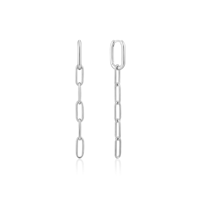 Ania Haie chain reaction silver cable link drop earrings
