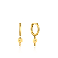 Ania Haie under lock & key gold key huggie hoop earrings