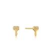 Ania Haie under lock & key gold key sparkle stud earrings