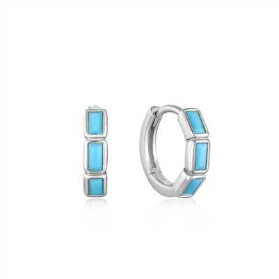 Ania Haie into the blue silver turquoise huge hoop earrings