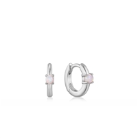 Ania Haie silver opal cabochon huggie hoop earrings