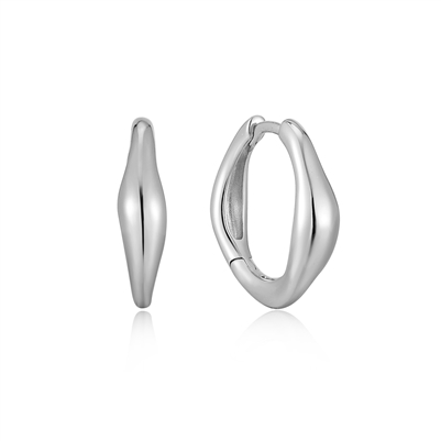 Ania Haie making waves wave huggie silver hoop earrings