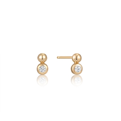 Ania Haie paced out gold orb sparkle stud earrings