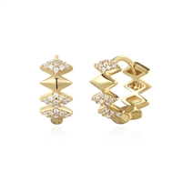 Ania Haie dusk divas gold multi sparkle cubic zirconia huggie hoop earrings