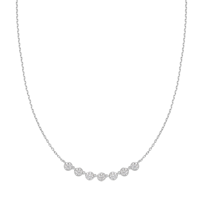 Ania Haie miss dainty silver pave cubic zirconia multi beaded chain necklace